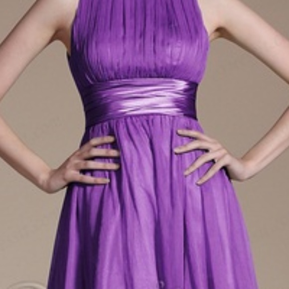 Trixxi Dresses & Skirts - TRIXXI Satin Waist Chiffon Purple Dress XL